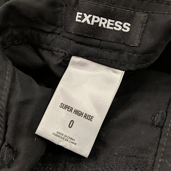 Express Super High Rise Pants Black Women's Size 0 Lyocell - Picture 9 of 15